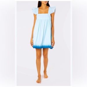 Baby blue Juliet Dunn poplin mini dress